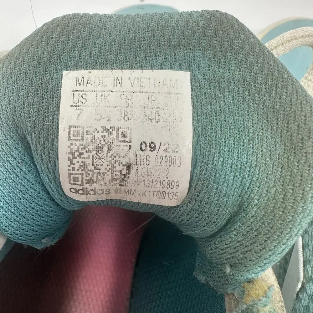 Adidas Size 7 PickleBall Shoes Teal Lace Up Sneaker‎ Outdoor Court Athletic wear